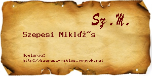 Szepesi Miklós névjegykártya