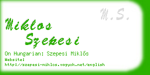 miklos szepesi business card
